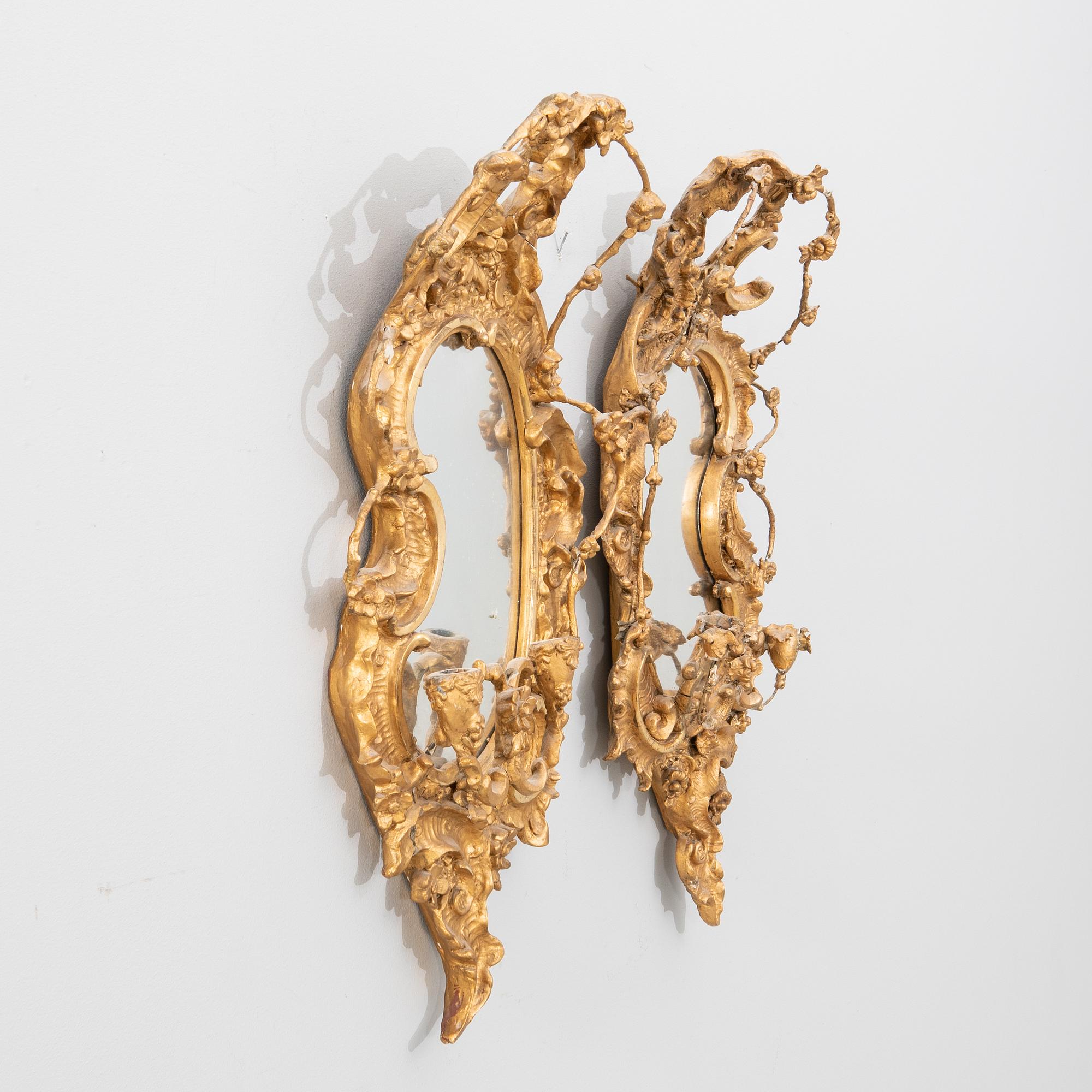 Mirror sconces a pair Neo-Rococo late 19th century.