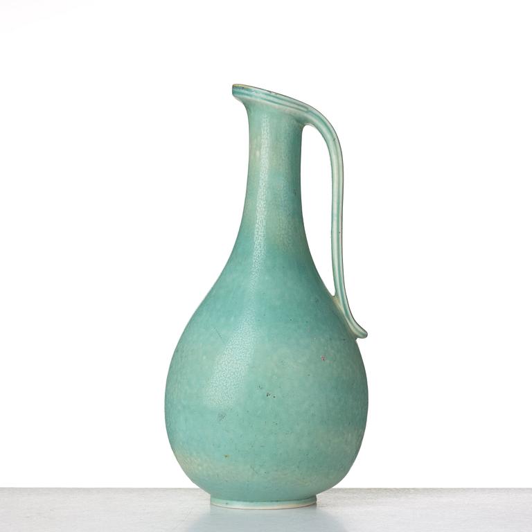 Gunnar Nylund, a stoneware ewer, Rörstrand, and a vase by unknown designer, mid 20th century.