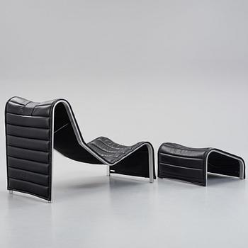 Eric Sigfrid Persson, a 'Flytande Design' lounge chair and ottoman from Möbelkultur AB, Sweden, post 1972.