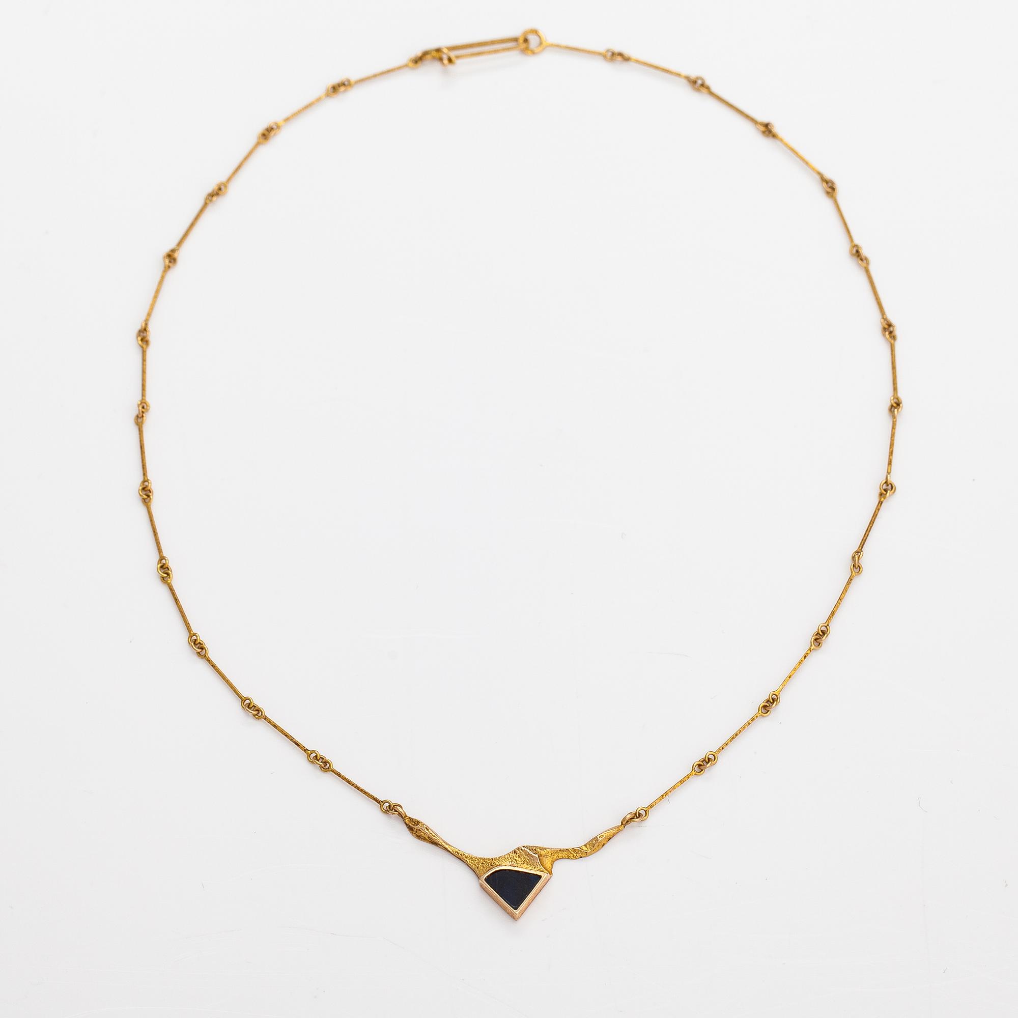 Björn Weckström, Halsband "Kalypso", 14K guld och spektrolit. Lapponia 1984.
