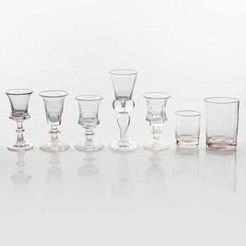 A set of eight glasses, 19th Century.