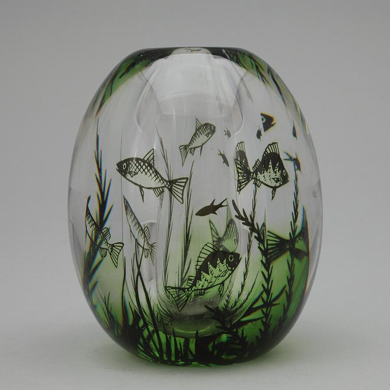 VAS, glas, fiskgraal, Edward Hald, Orrefors.