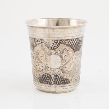 A Russian Silver Niello Beaker, Moscow 1874.