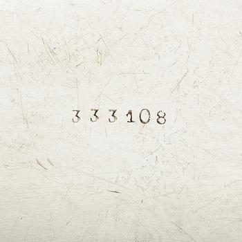 J.H Werner, sauce boat on tray, silver, Rococo style, Germany early 20th century.