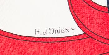 An 'Eperon d'Or' silk scarf.