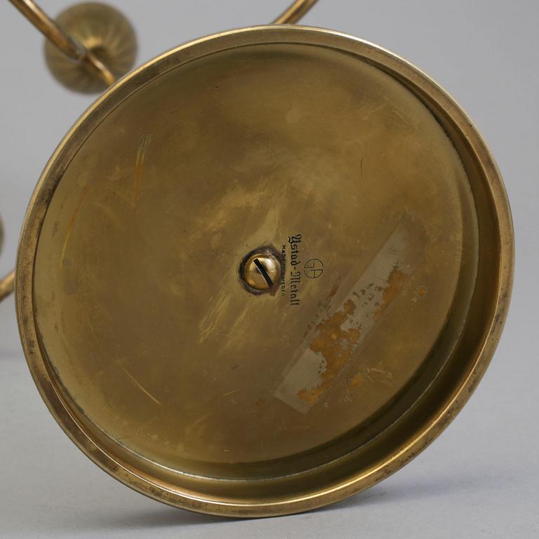 GUNNAR ANDER, kandelabrar, ett par, mässing, Ystad-Metall.