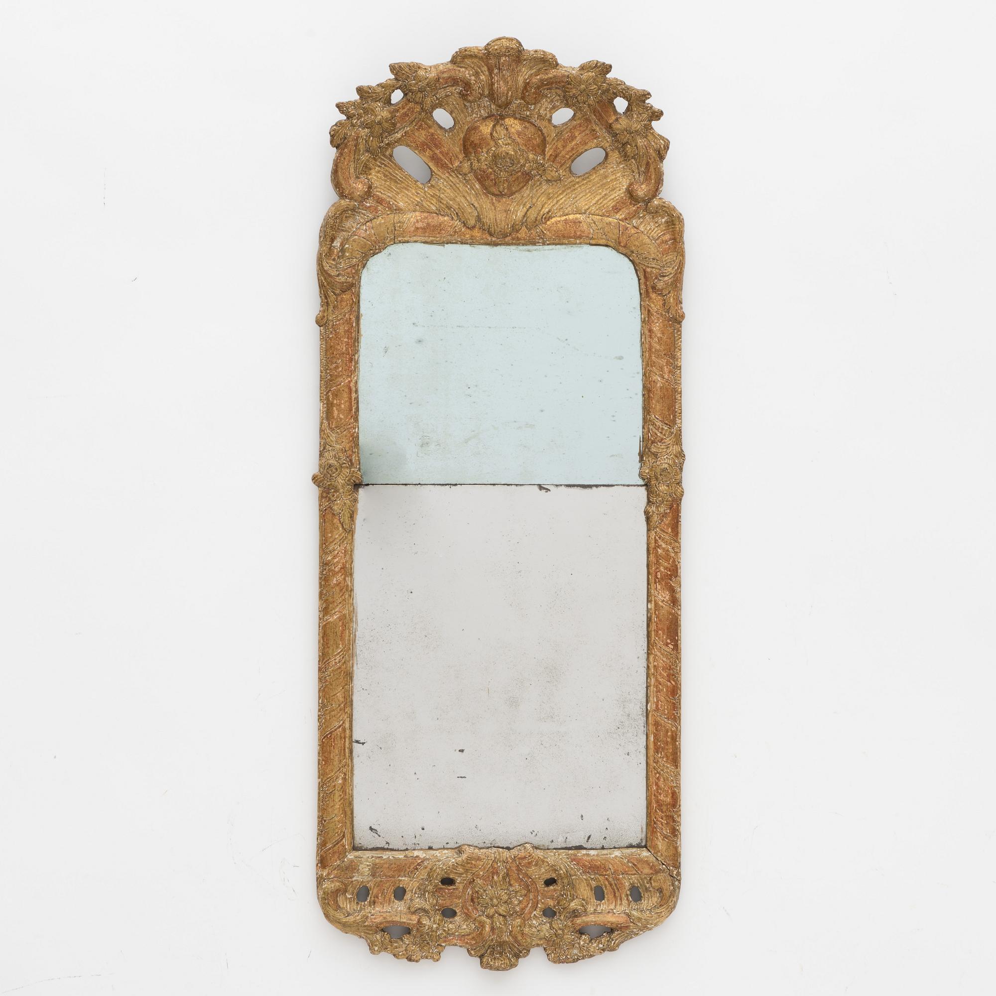A Rococo mirror, Sweden, second half of the 18th Century.
