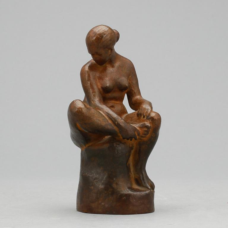 CARL ELDH, skulptur, brons "Maja", signerad C. Eldh.