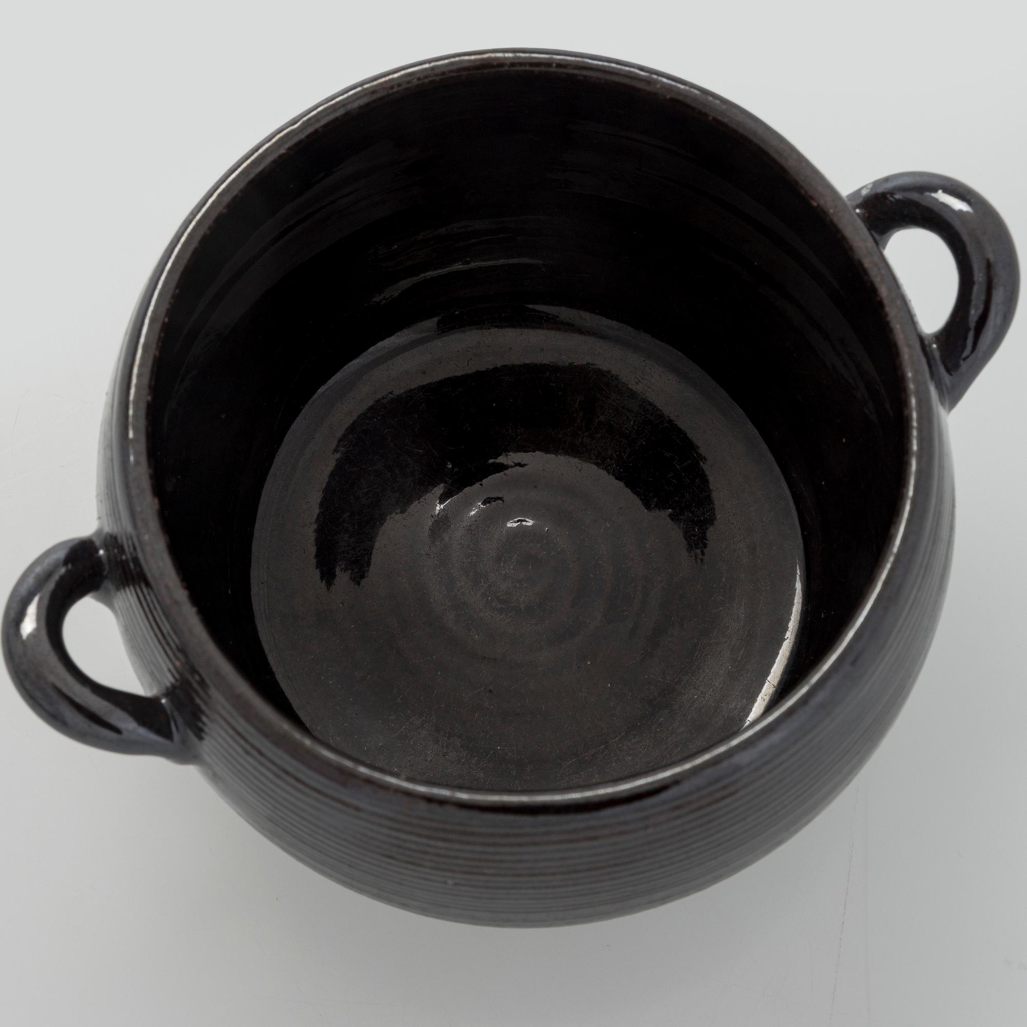 Marita Lybeck, A redclay bowl and plate, signed ML.