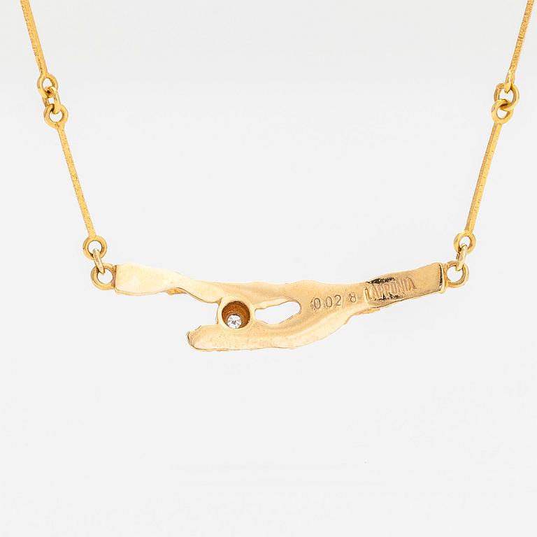 Björn Weckström, Kaulakoru "Timanttisilmu", 18K kultaa, 8/8 hiottu timantti n. 0.02 ct. Lapponia 1982.