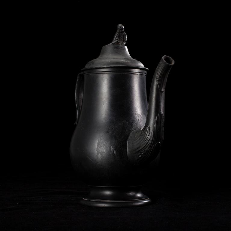 KAFFEKANNA, Black basalt ware, 1800-talets första hälft.