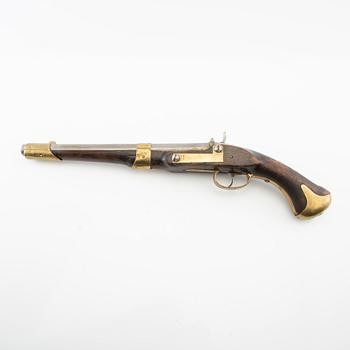 A Swedish percussion pistol, converted 1807 pattern.