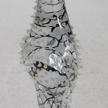 Kjell Engman, a unique glass sculpture of a female figure, Kosta Boda, Sweden.