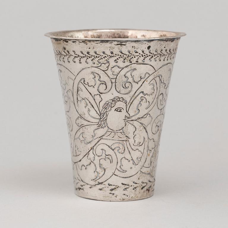 A Swedish 18th century silver beaket, mark of Casimir Friedrich Meidts, Karlskrona 1731.