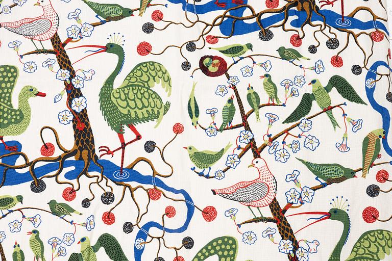 Josef Frank, a 'Gröna Fåglar' curtain, Svenskt Tenn.