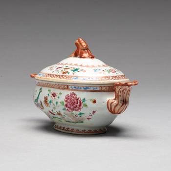 A famille rose 'Double Peacock' tureen with cover, Qing dynasty, Qianlong (1736-95).