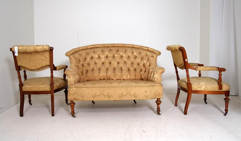 SALONGSGRUPP, 9 delar. Oscariansk, 1800-talets slut.