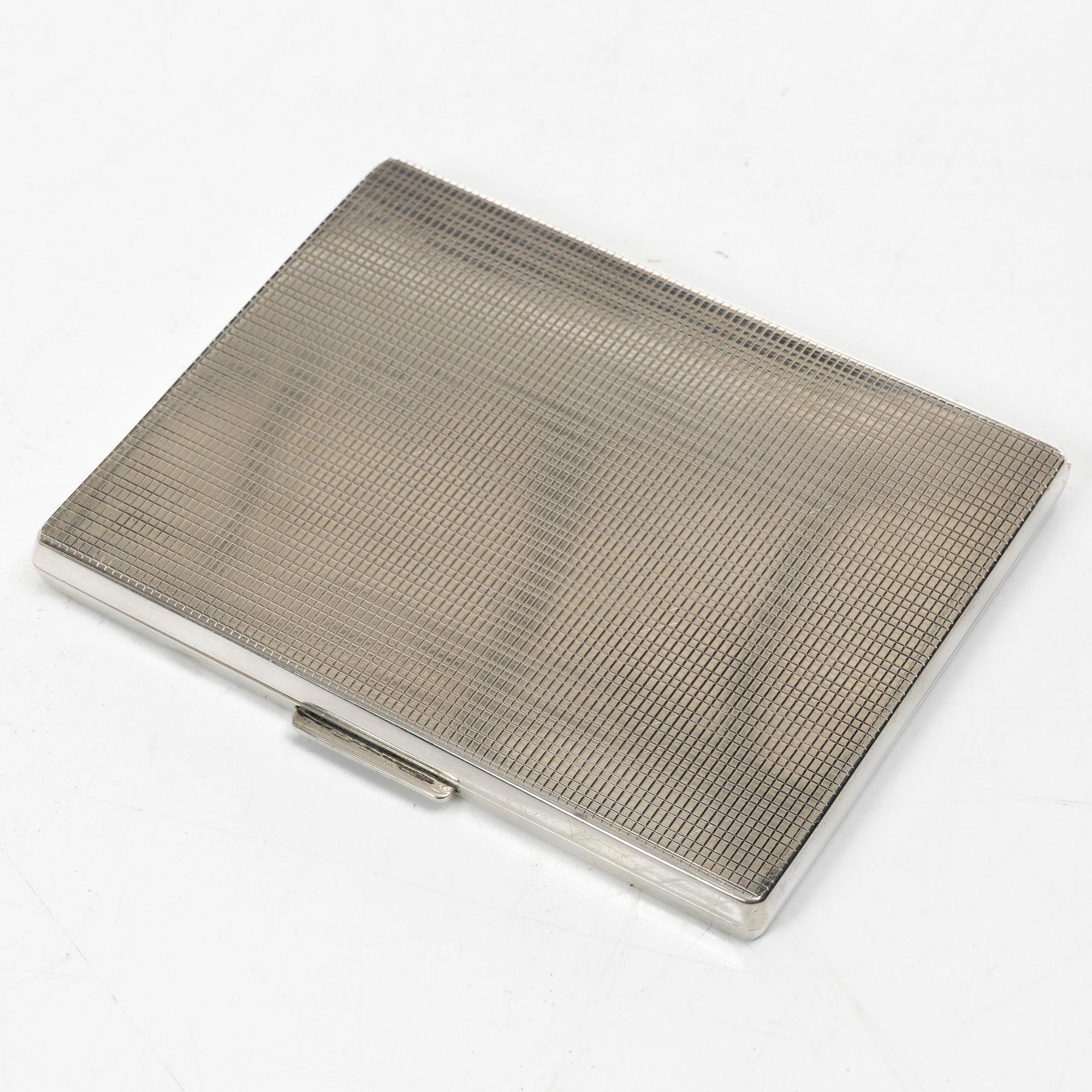 Cigarettetui, silver, GAB, Stockholm, 1951.