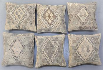 SIX KILIM CUSHIONS, AROUND 50 x 52 cm.