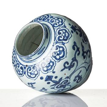 A blue and white jar, Ming dynasty (1368-1644).