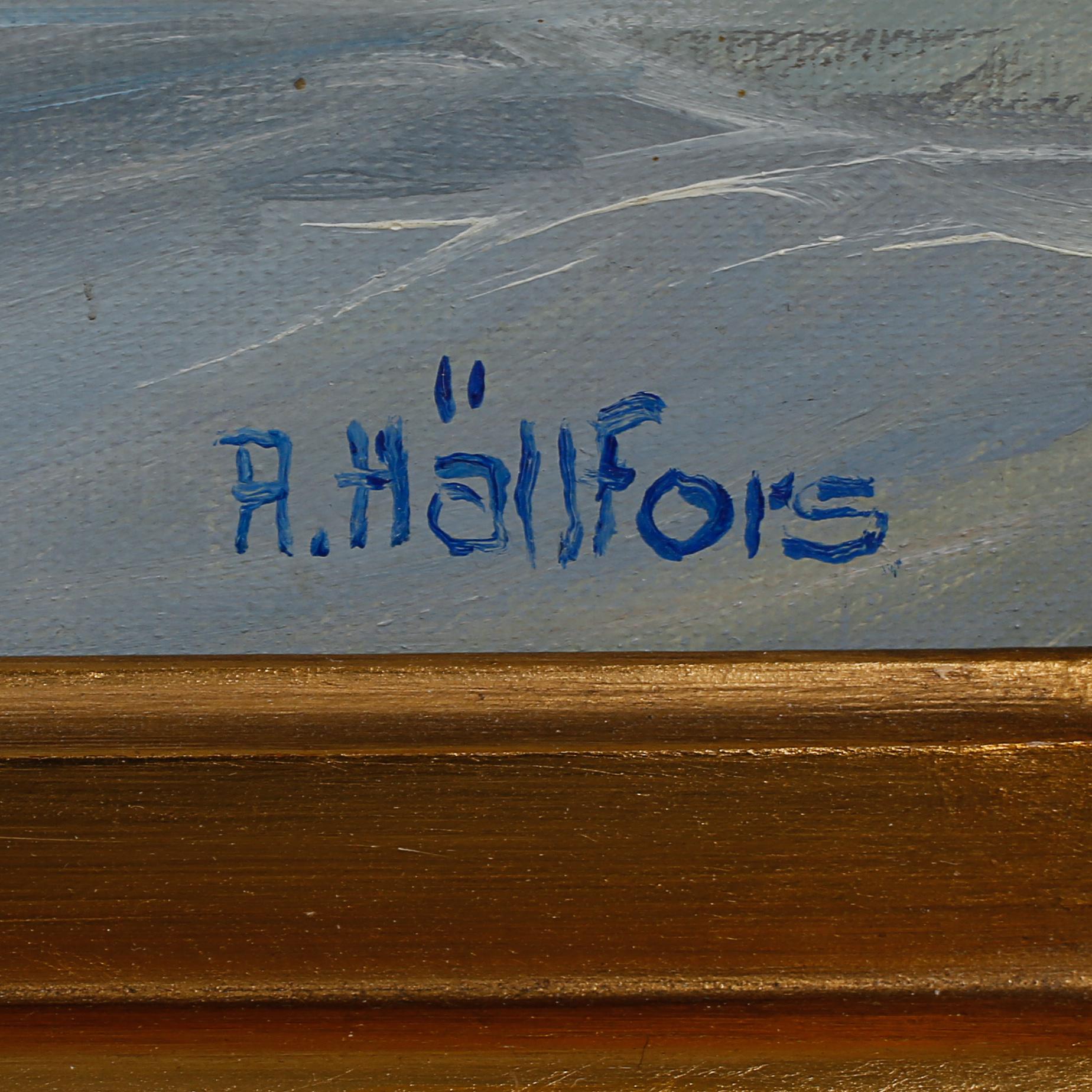 OKÄND KONSTNÄR, olja på duk, signerad A Hällfors.