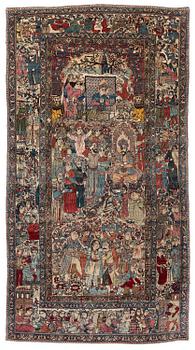 414. An antique Isfahan carpet, Central Persia, c. 260 x 138 cm.