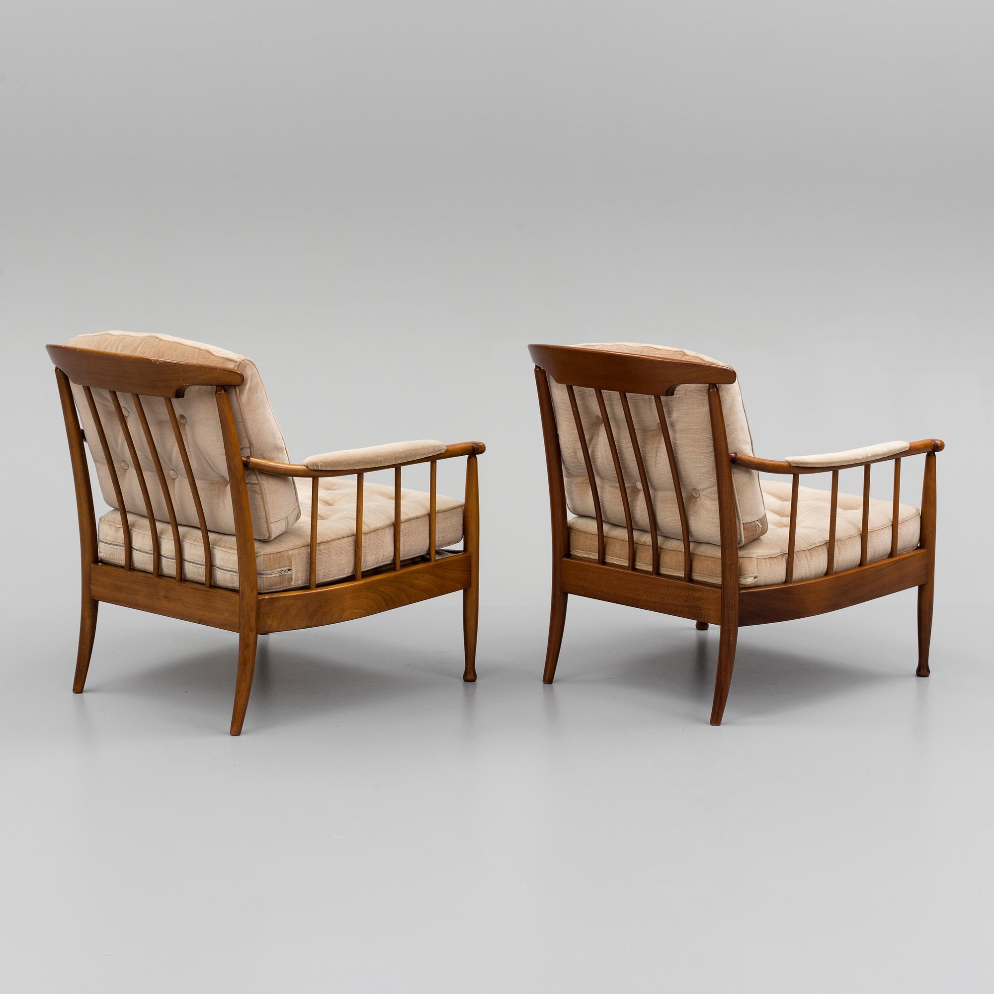 KERSTIN HÖRLIN-HOLMQUIST, fåtöljer, ett par, "Skrindan", OPE, 1900-talets andra hälft.