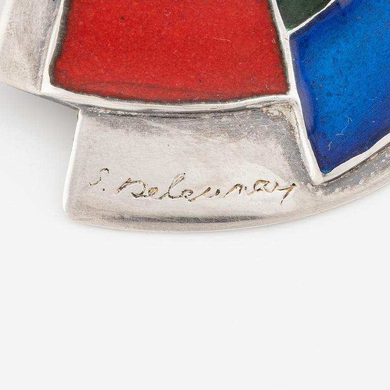 Sonia Delaunay, hängsmycke, silver med emalj, Frankrike 1985.