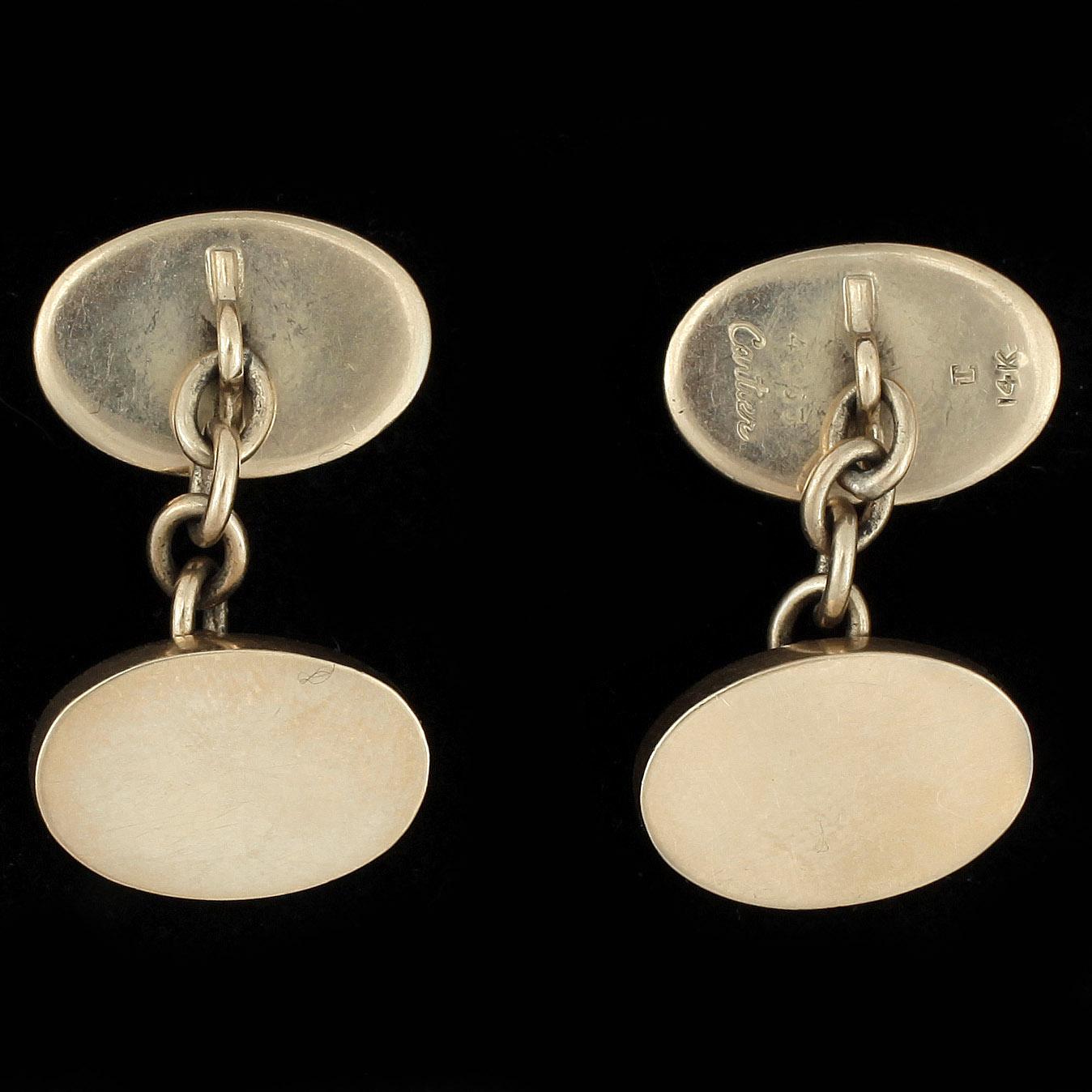 MANSCHETTKNAPPAR, 14 k guld, Cartier, 1900-talets andra hälft. Vikt ca 19 gram.