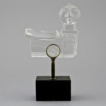 SKULPTUR, glas, Bertil Vallien, Boda trä, osign, 1900-tal.