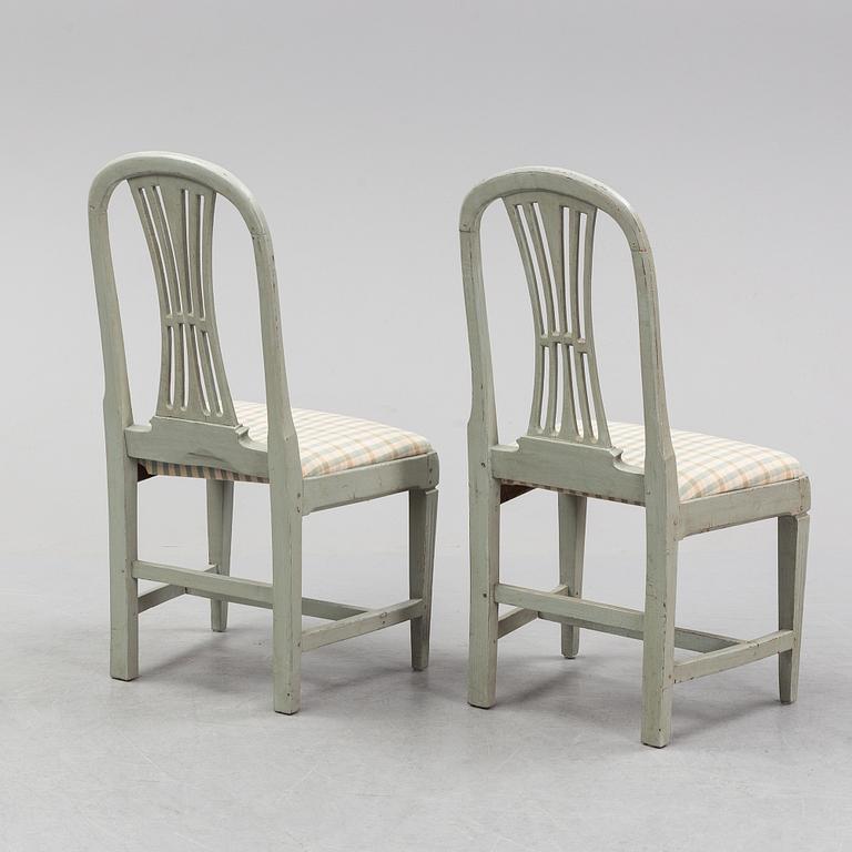 Six Gustavian chairs, end of 18th Century.