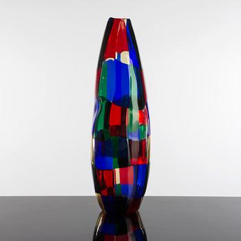 A Fulvio Bianconi "Pezzato" vase, made by Venini, Murano 1992.