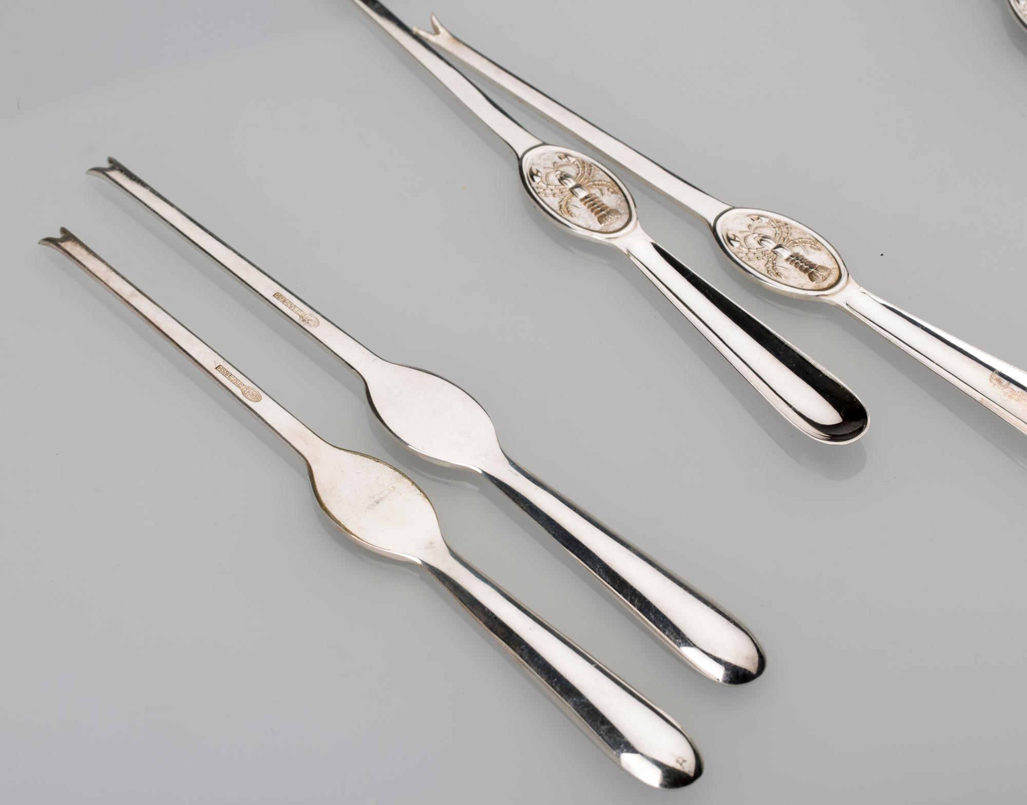 SKALDJURSBESTICK, 12 st, nysilver, Gense.