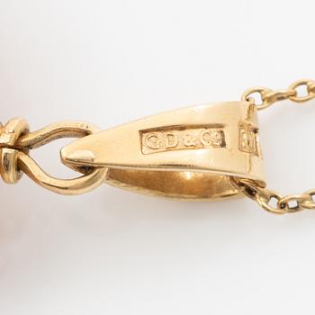 Pendant, 18K gold with a shell cameo and chain, 18K gold.