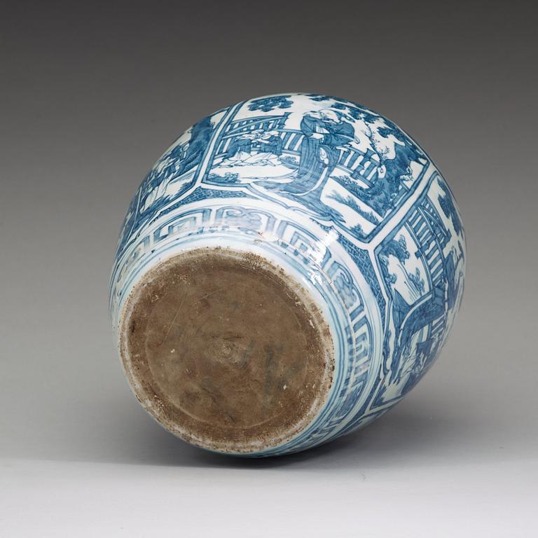 A large blue and white jar, Ming dynasty, Wanli (1573-1620).