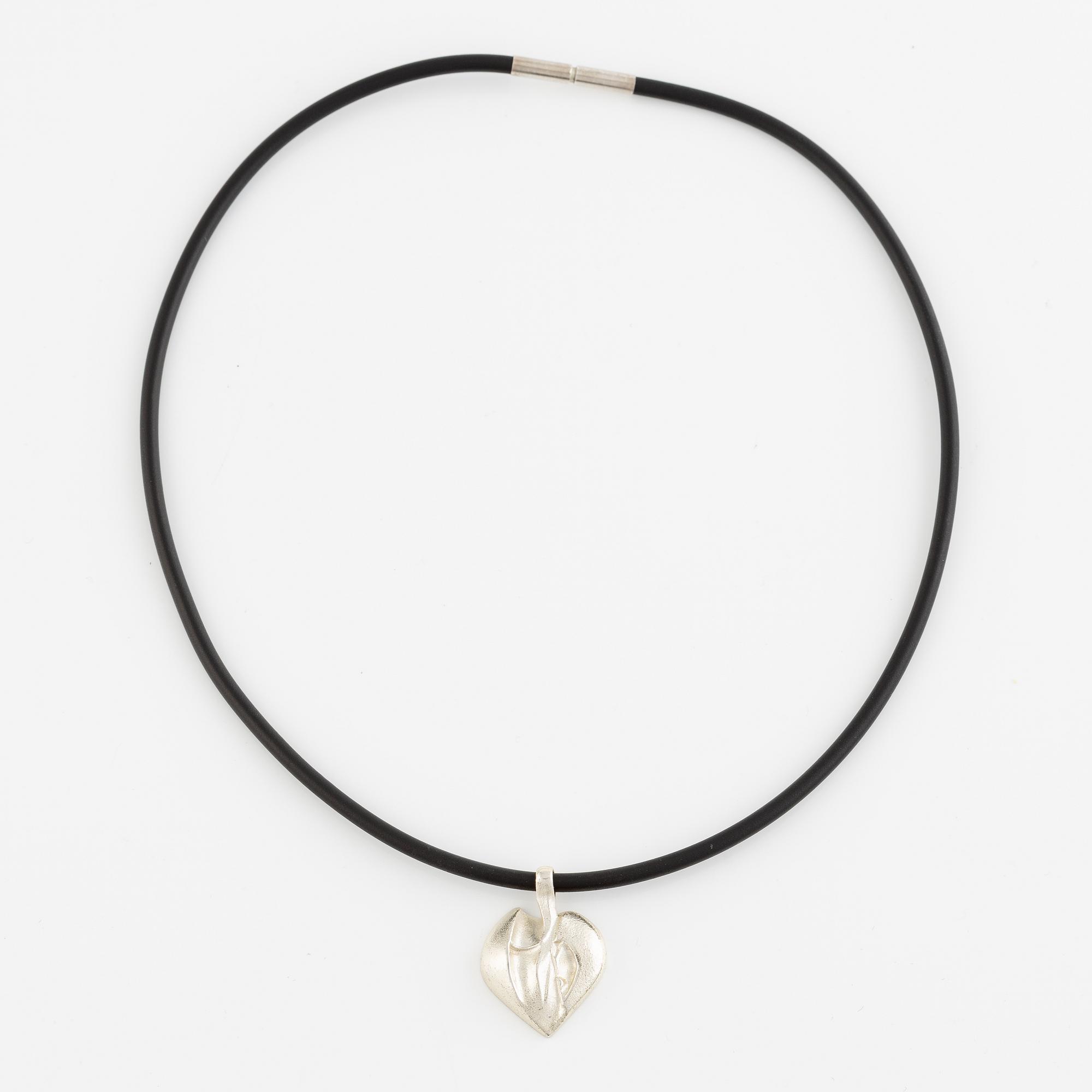 Lapponia, Collar of leather with pendant, silver. 1999.