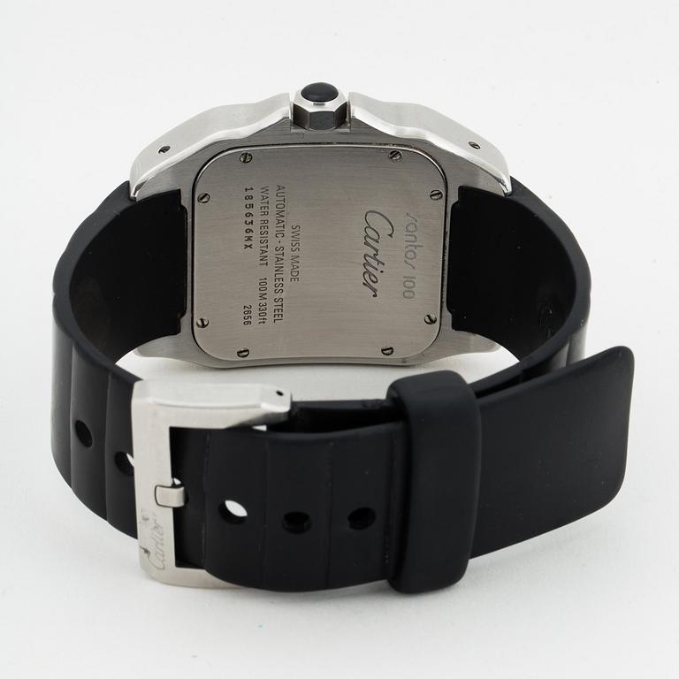 CARTIER, Santos 100, wristwatch, 38 x 38 mm.
