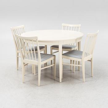 Carl Malmsten, an 'Herrgården' dining table and four chairs, Bodafors.