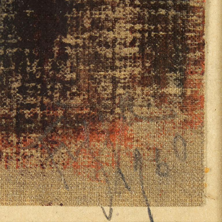 Eddie Figge, mixed media on laid down canvas, signed and dated 1960.