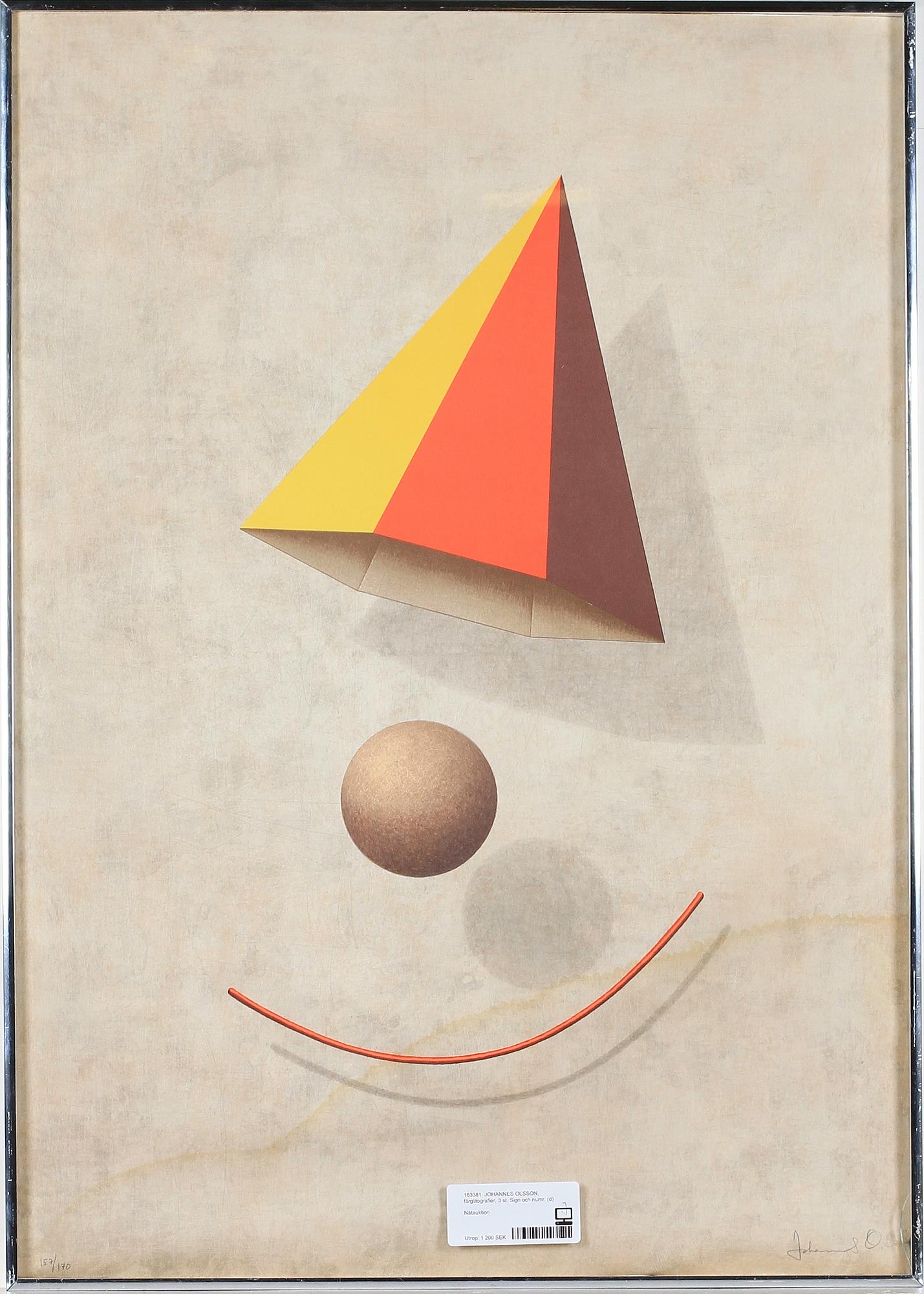 JOHANNES OLSSON, färglitografier, 3 st. Sign och numr.