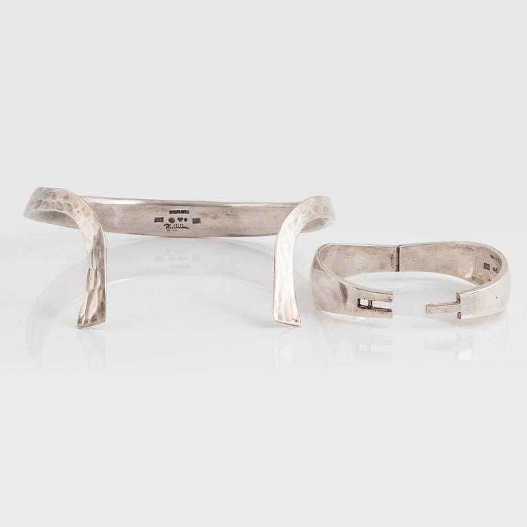 Rey Urban, REY URBAN, a sterling silver choker and bangle, Stockholm 1967-68.