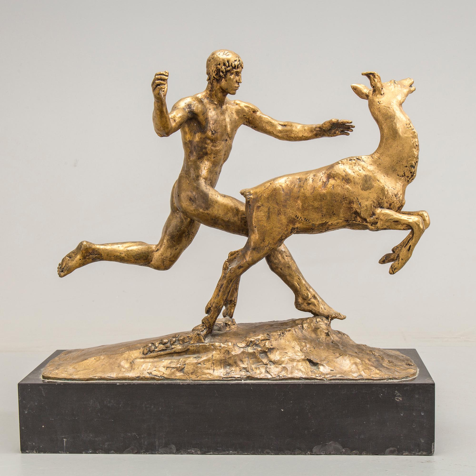 A Paul Landowski bronze sculpture signed Landowski and dated 1922.