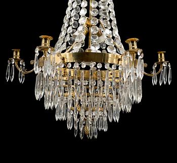 An empire style chandelier from the second half of the 20th century.