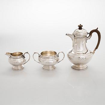 Kaffeservis, 3 delar, sterlingsilver, James Deakin & Sons, Sheffield 1931.