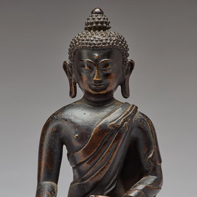 SHAKYAMUNDI BUDDHA, brons. Tibet, 1600-tal.