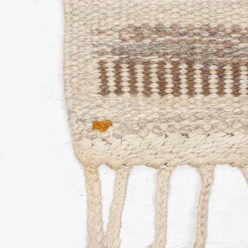 Barbro Nilsson, 'Randig med tvist, grå', flat weave, c. 266,5 x 91 cm, signed AB MMF BN.