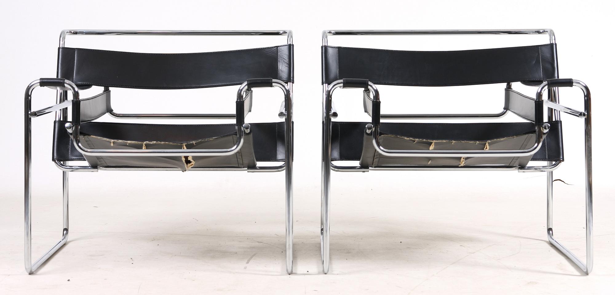 FÅTÖLJER ett par, efter Marcel Breuer, "Wassily"/"B3".