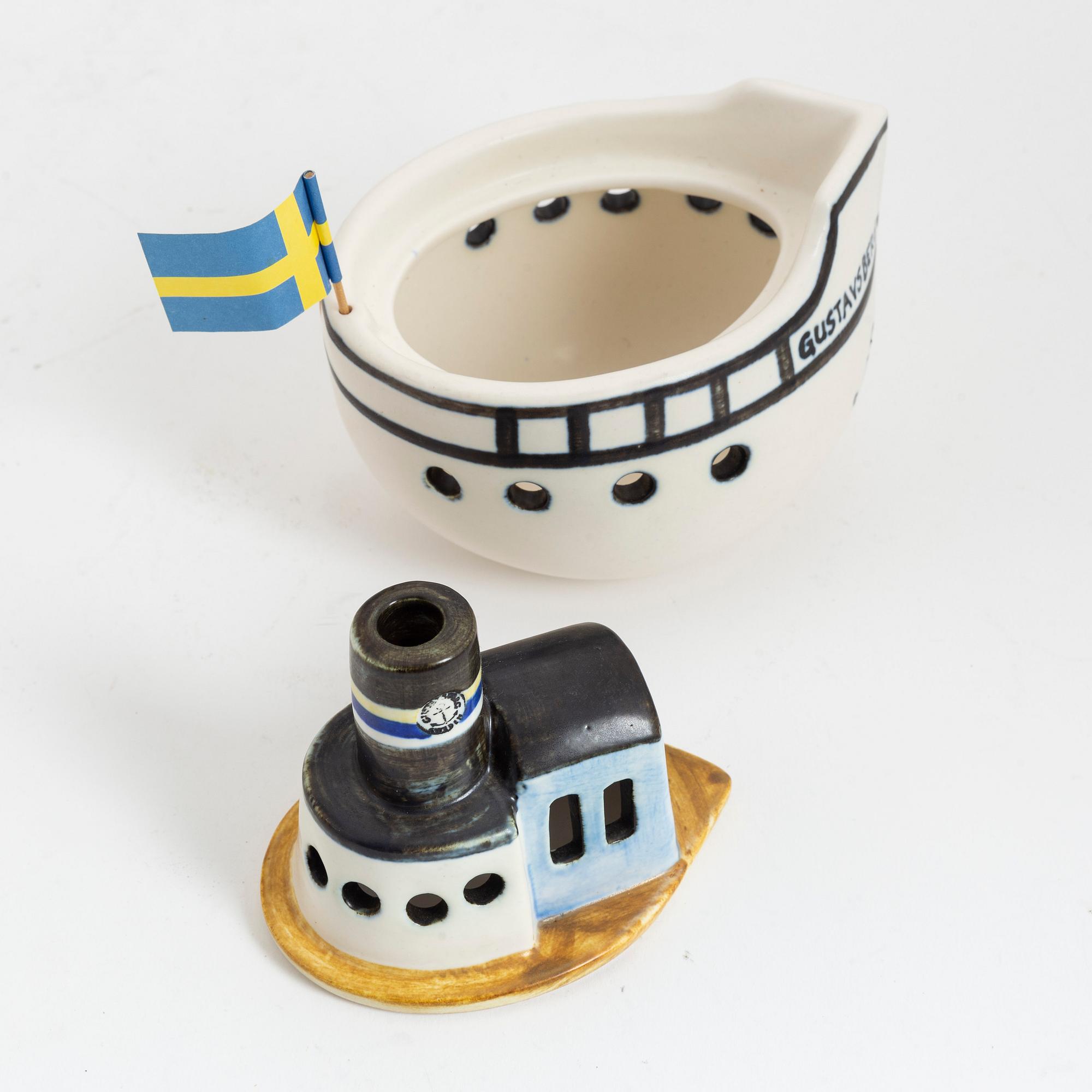 Lisa Larson, a set of six stoneware figurines, Gustavsberg.