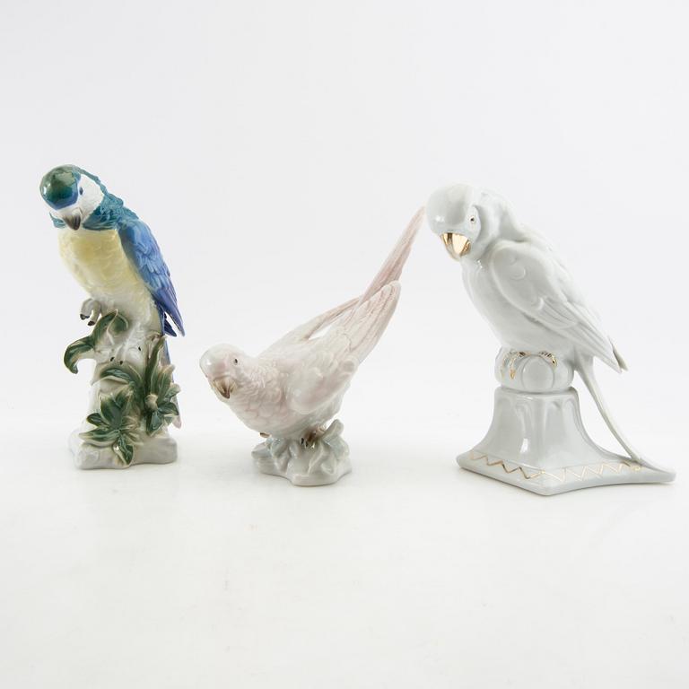 Figurines 9 pcs including Germany/Denmark 20th century porcelain.