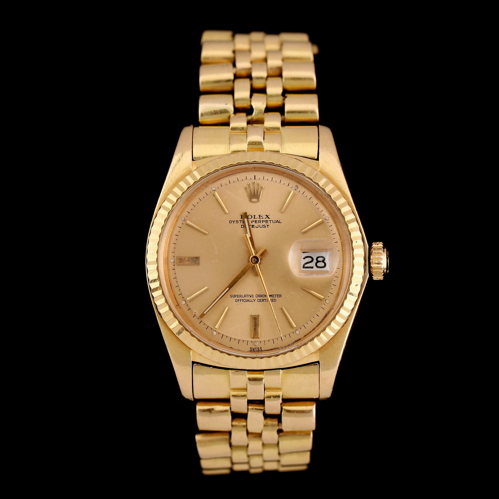 ARMBANDSUR, 18 k guld, Rolex Oyster Perpetual, Datejust, Superlative Chronometer.